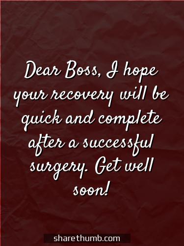 have a speedy recovery